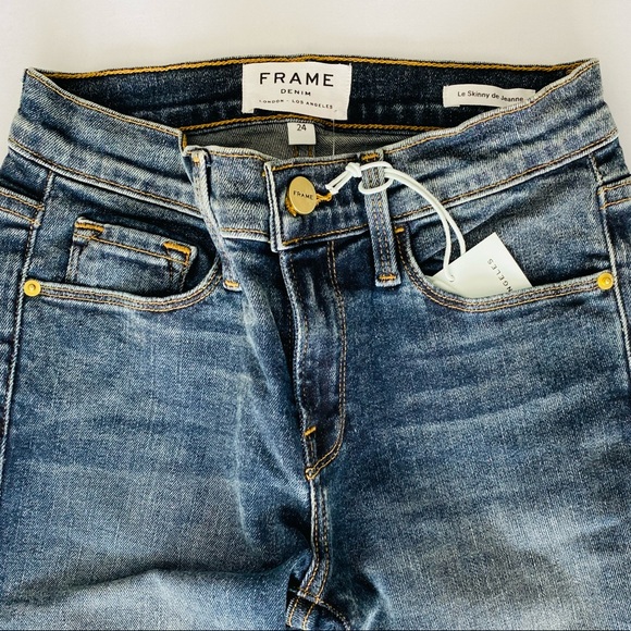 NWT Frame Denim Le Skinny de Jeanne Skinny Jean Frayed Hem - Picture 3 of 9
